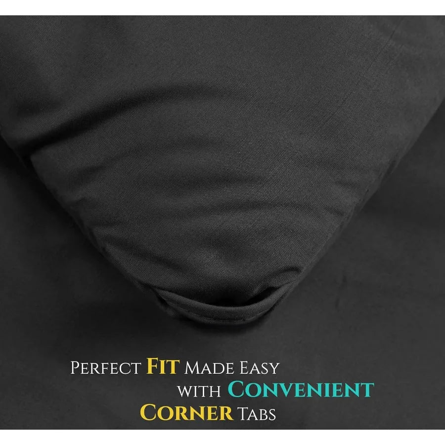 Queen Grey Comforter Set 3 Piece Down Alternative Bedding 88 x 88 Inch Comforter