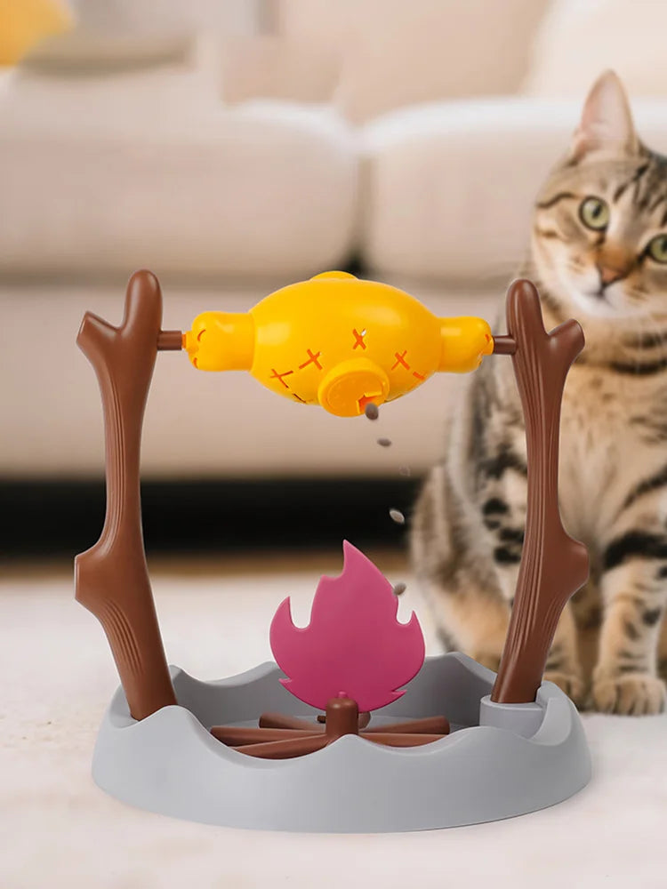 Grilled Fish Spinning Toy For Cats And Dogs Treat Dispensing Slow Feeder