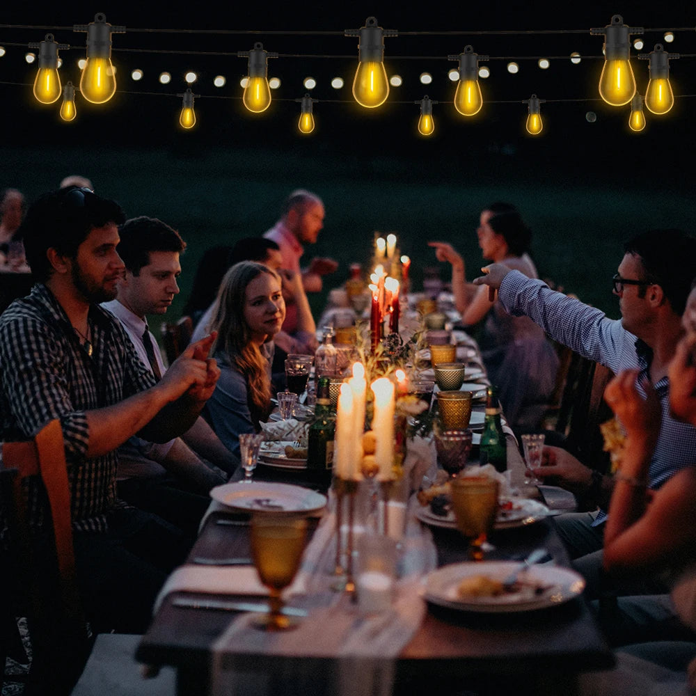 S14 String Lights 200ft 60 LEDs Festoon Garland Outdoor Garden Wedding Decor