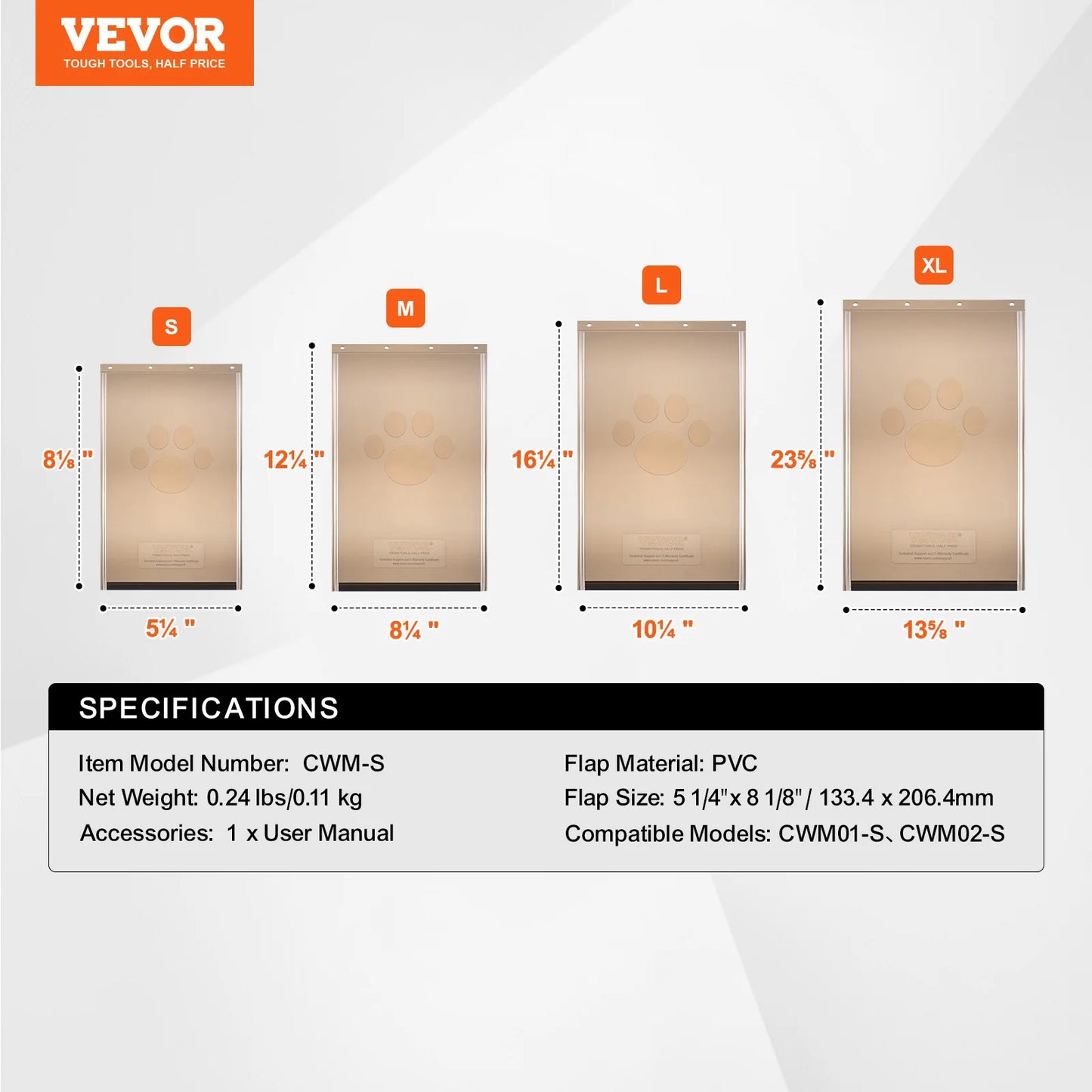 SucceBuy Pet Door Replacement Flap For Pet Doors Magnetic Strip Weatherproof PVC