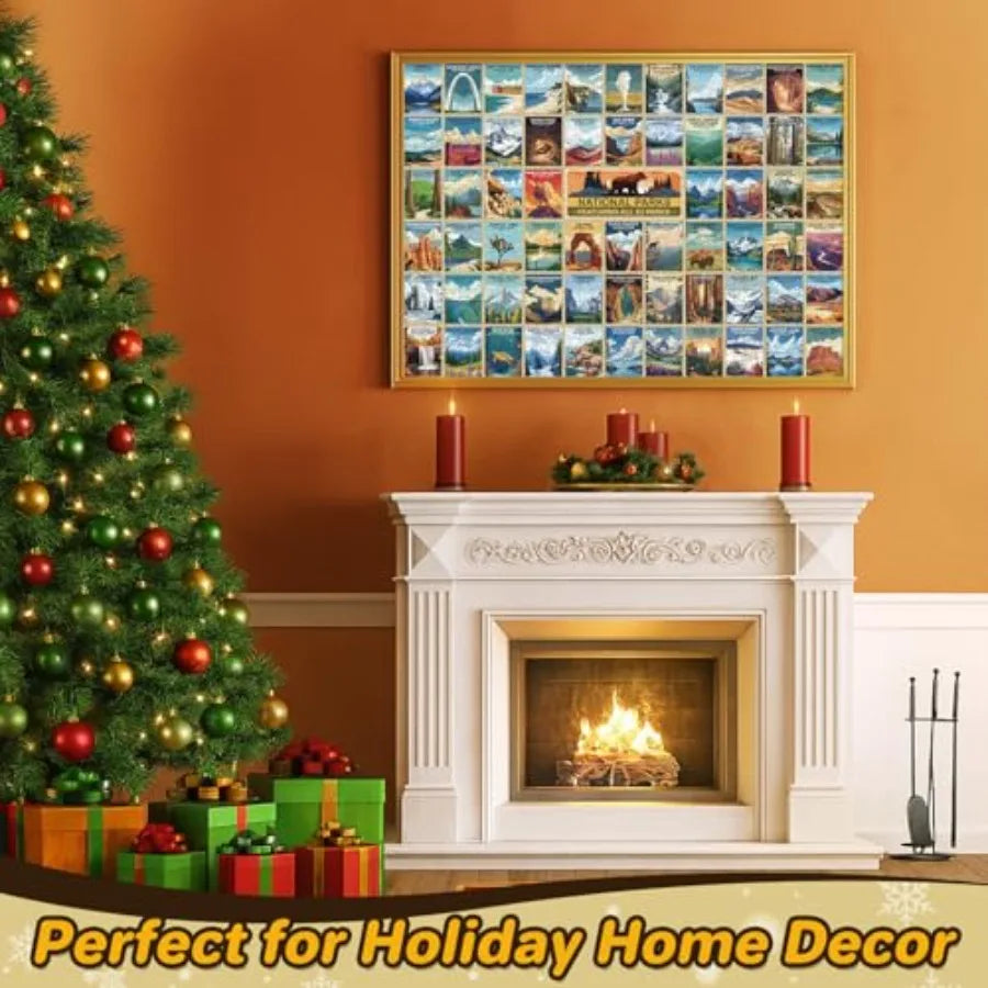 National Park Puzzle Advent Calendar 2025 for Adults and Teens: 1008Piece Countdown to Christmas with 63 Travel Poster Landscap