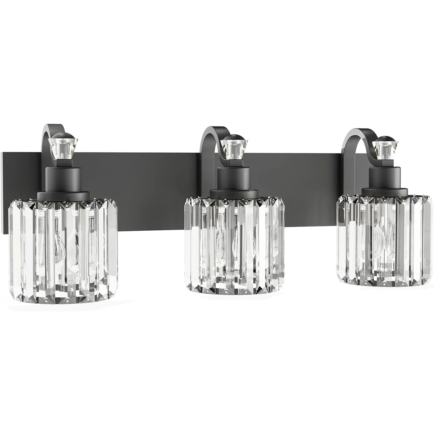 Black Crystal Bathroom Vanity Lights 3 4 5 6 Pack Modern Over Mirror
