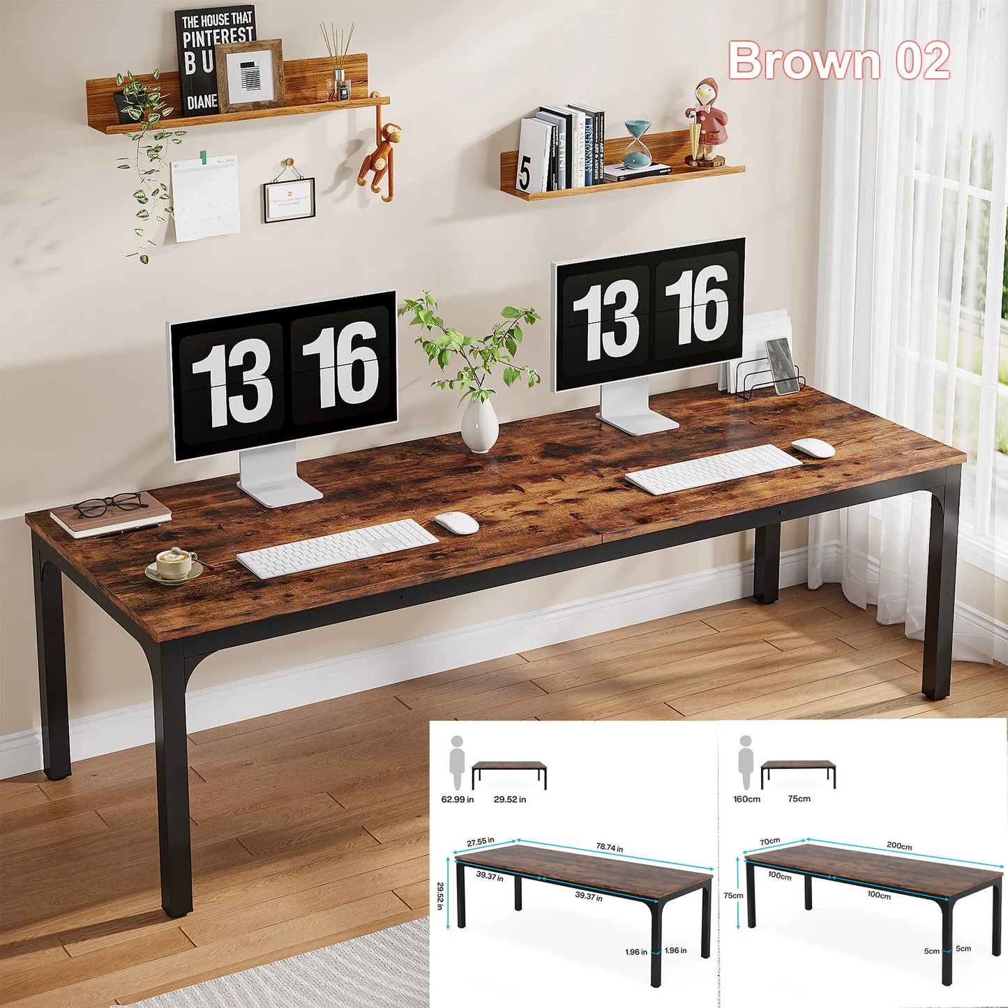 Tribesigns 78.7 Inch Double Computer Desk for Home Office 2 Person