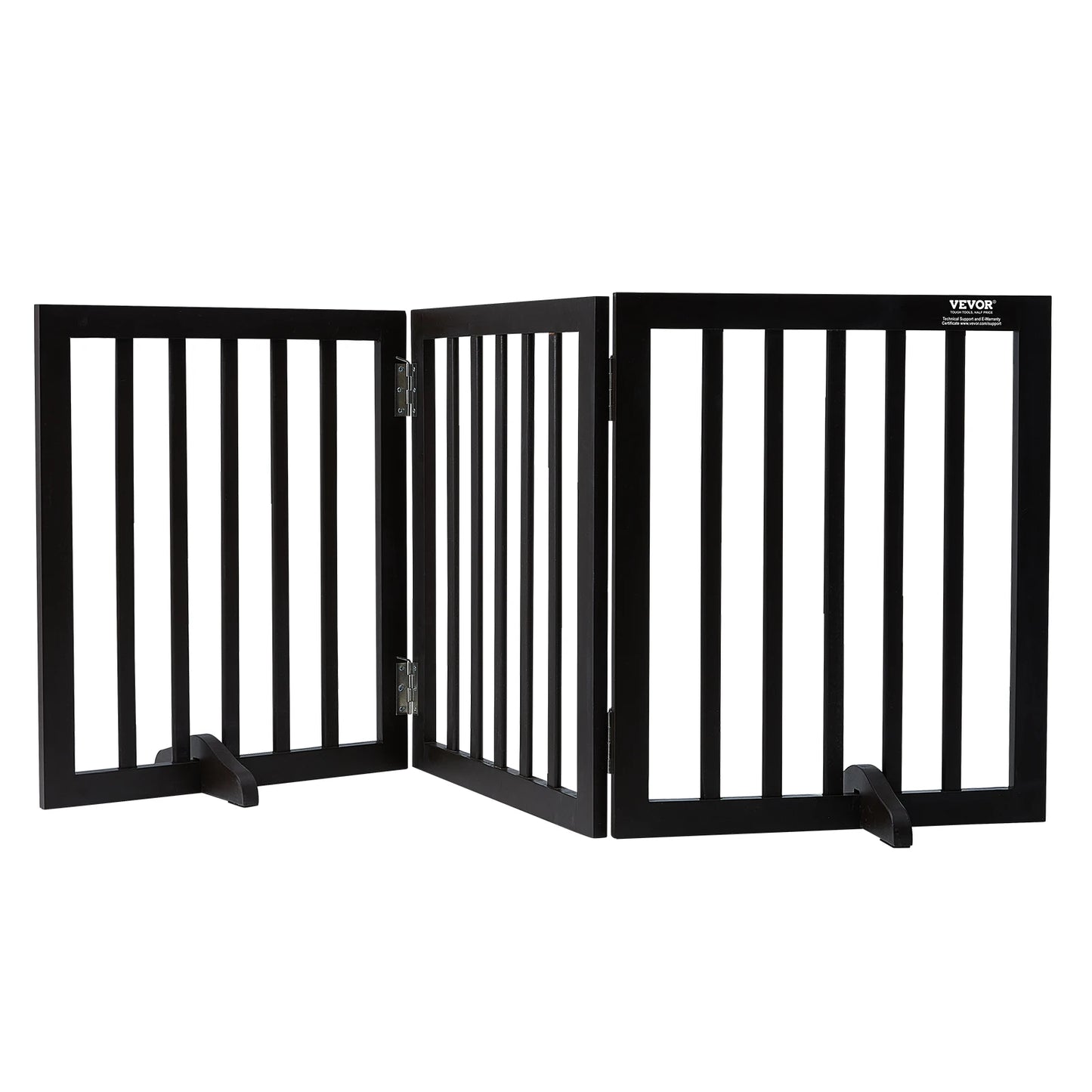 SucceBuy Free Standing Dog Gate 3 Panel Foldable Barrier For Narrow Passages