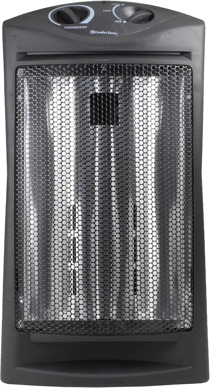 Portable Infrared Quartz Heater with Adjustable Thermostat and 2 Heat Settings