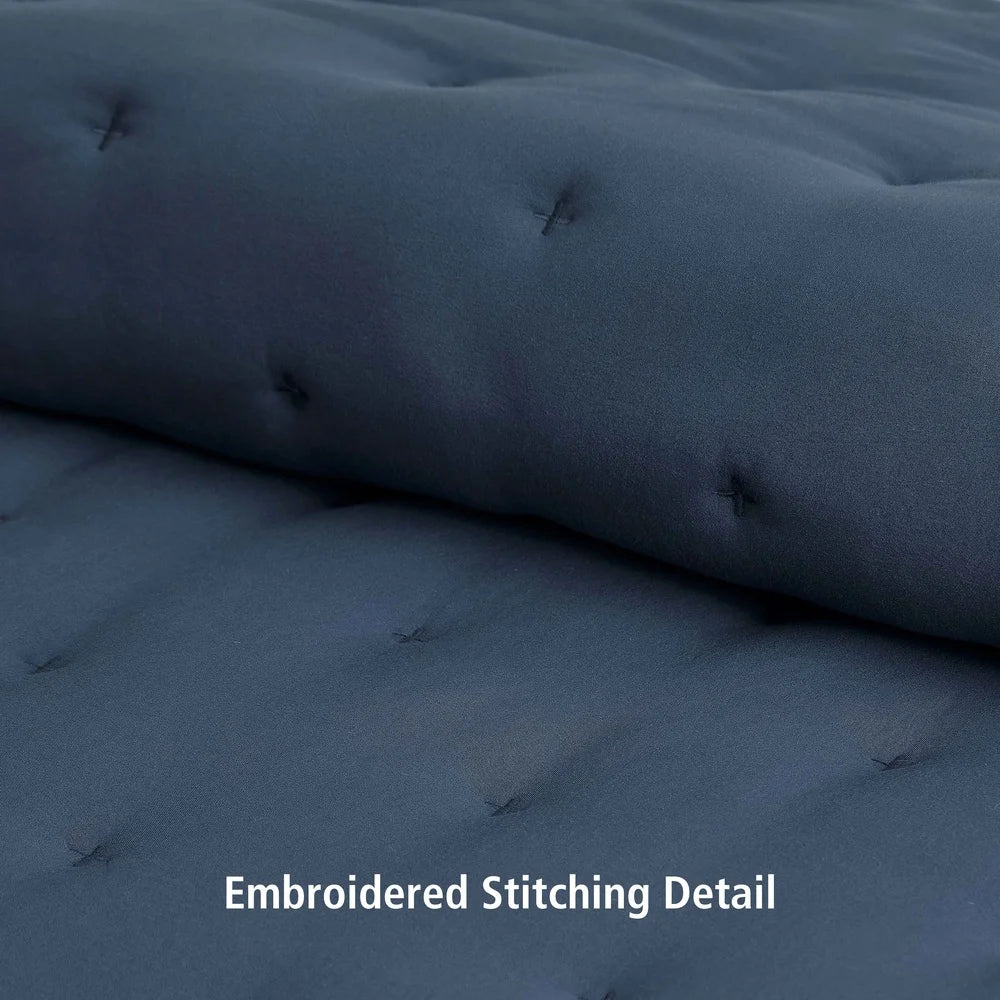 3 Piece Reversible Comforter Set Soft Polyester Bedding Adults Teens Full Queen Includes 2 Pillow Shams Easy Care