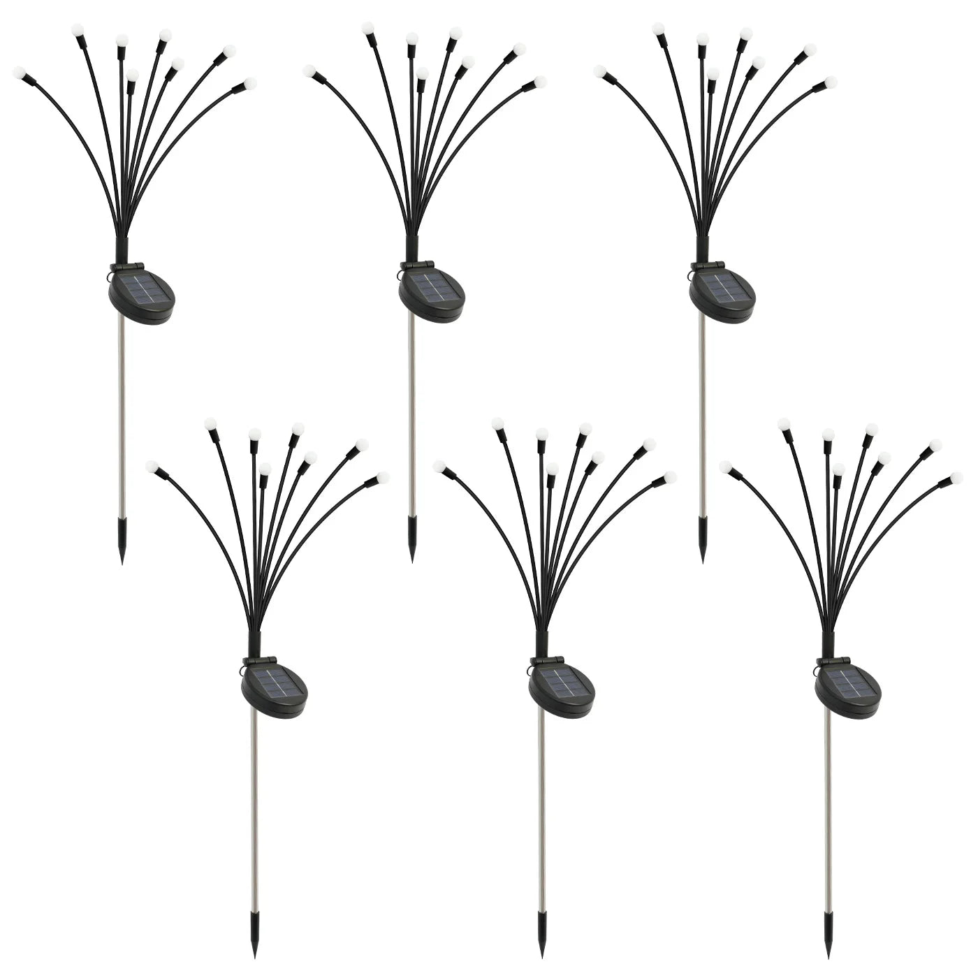 8 Head Solar Led Firefly Lights Outdoor Pathway Lights Waterproof Flexible