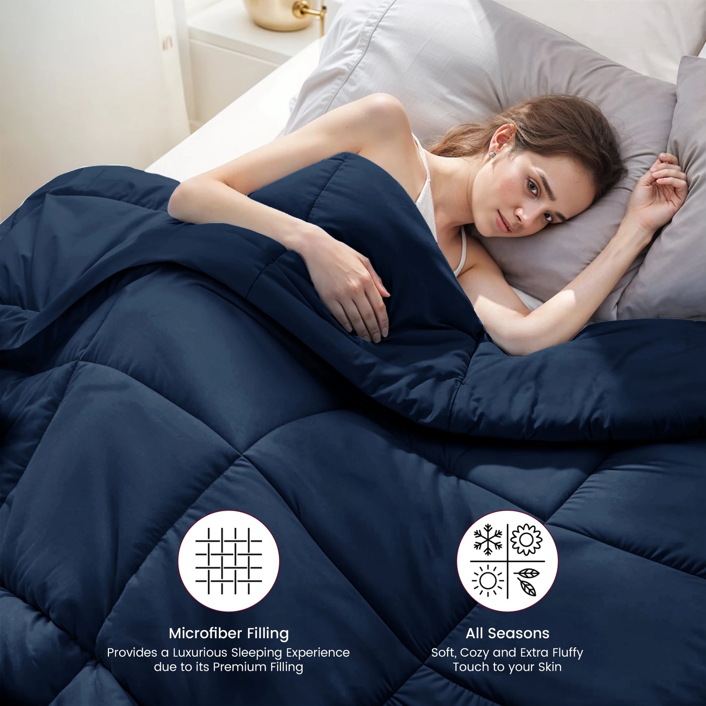 LUX Décor Comforter Duvet Insert Ultra Soft Down Alternative With Corner Tabs