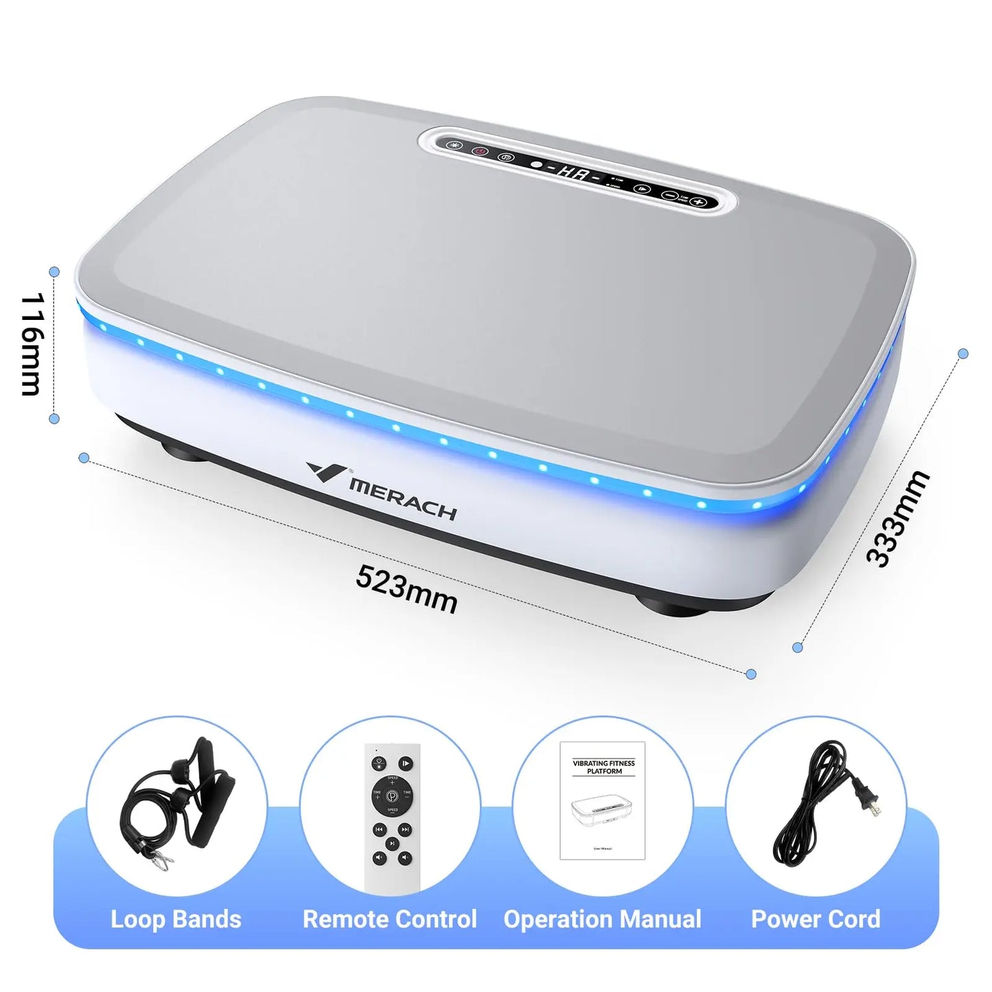 Merach Vibration Plate Exercise Machine Whole Body Workout Lymphatic Drainage