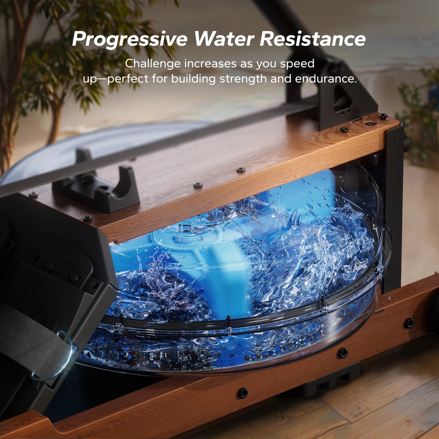 MERACH Water Rowing Machine For Home Foldable 400 Lb Capacity With Monitor