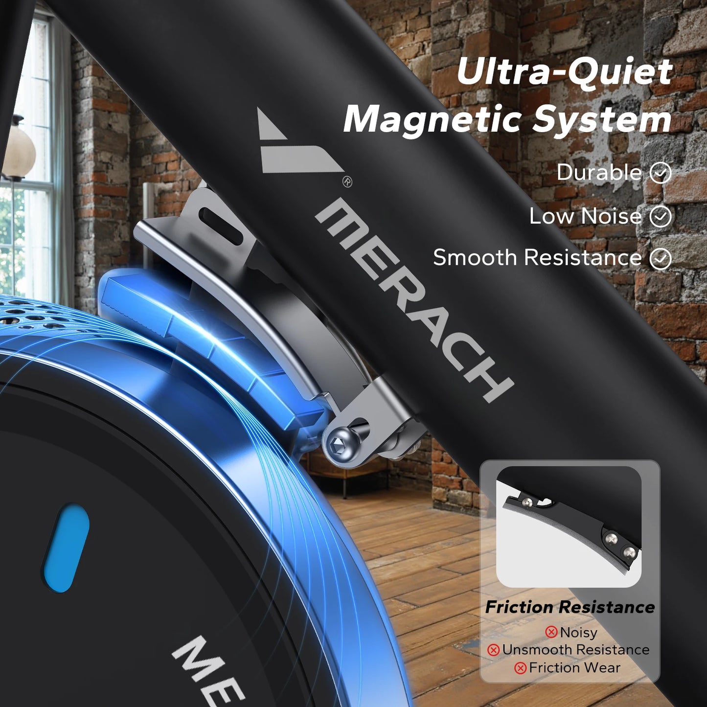 MERACH Magnetic Brake Exercise Bike With App Low Noise Indoor Cycling S26B2