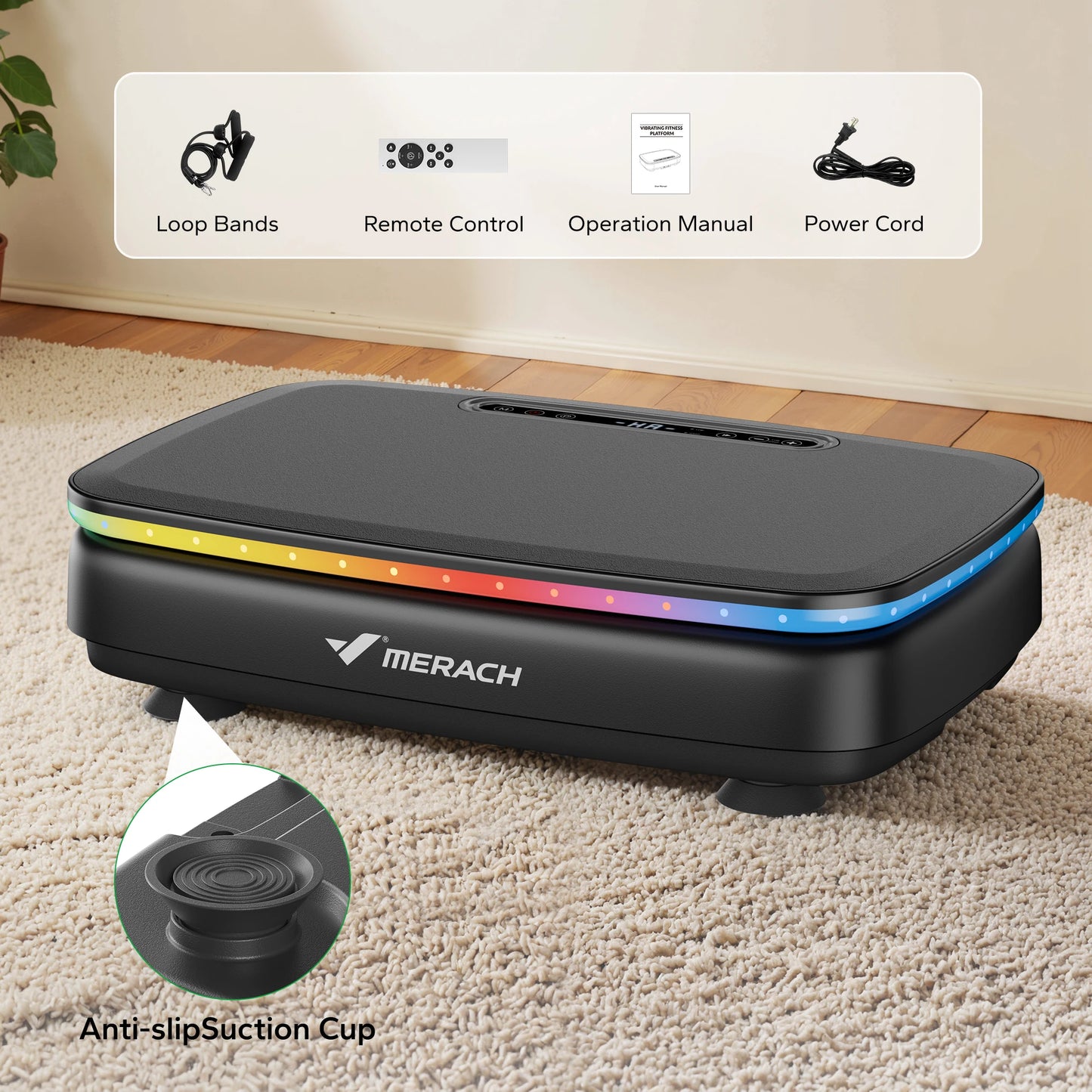 Merach Vibration Plate Exercise Machine Whole Body Workout Lymphatic Drainage