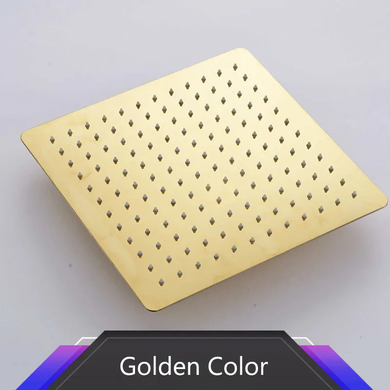 Stainless Steel Ultrathin 16 Inch Rainfall Shower Head Chrome Bathroom Accessory