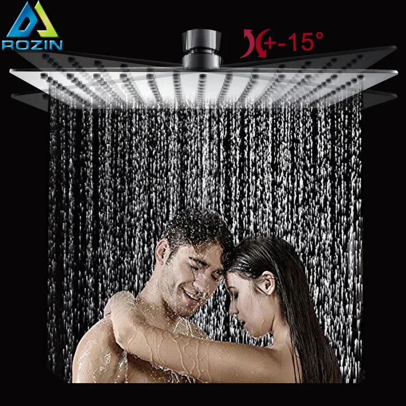Stainless Steel Ultrathin 16 Inch Rainfall Shower Head Chrome Bathroom Accessory