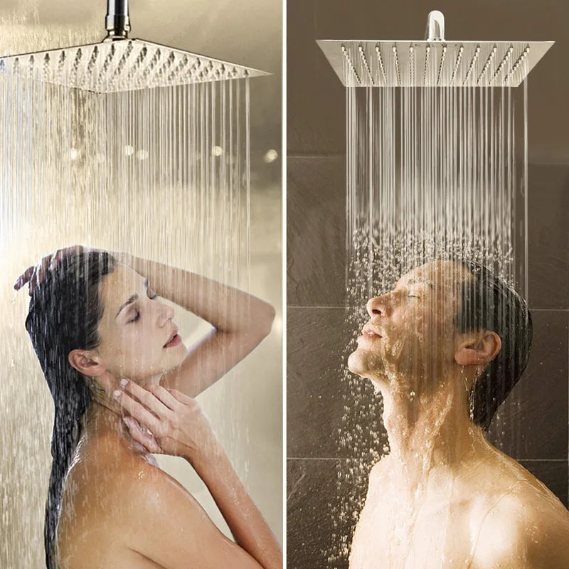 Stainless Steel Ultrathin 16 Inch Rainfall Shower Head Chrome Bathroom Accessory