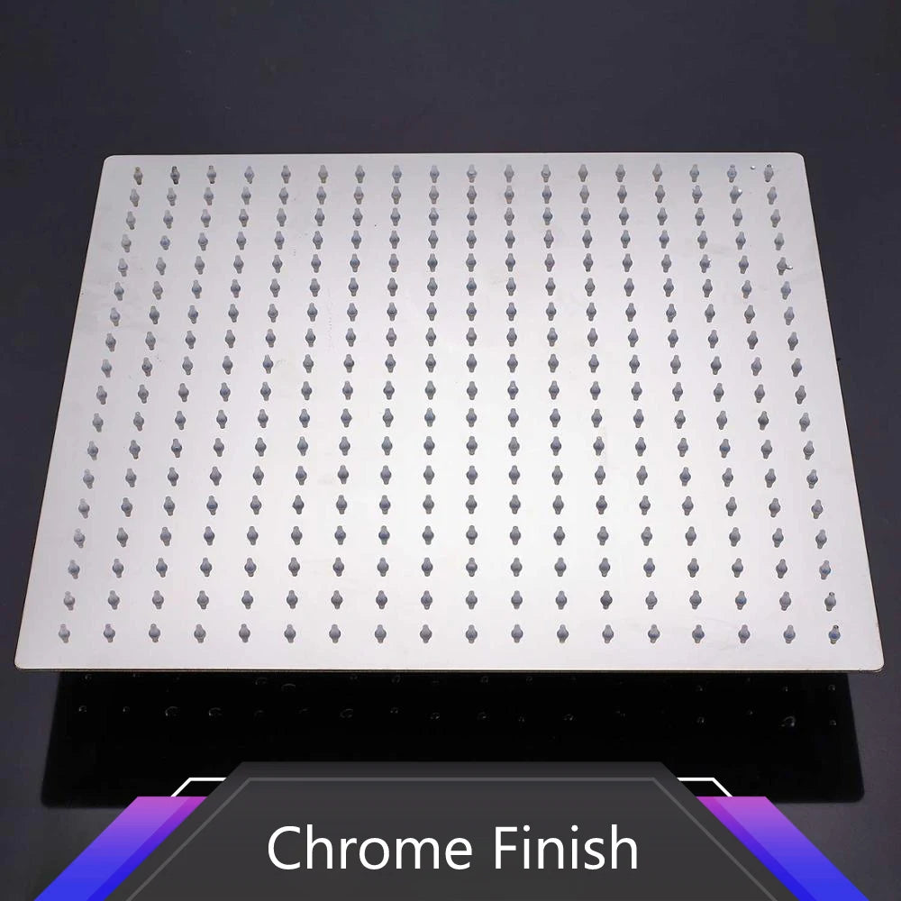 Stainless Steel Ultrathin 16 Inch Rainfall Shower Head Chrome Bathroom Accessory