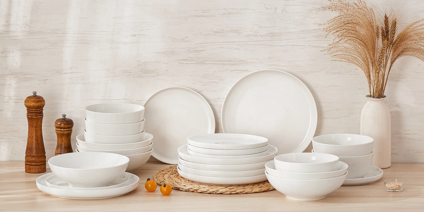 Malacasa 12 16 18 24 Piece Porcelain Dinnerware Set With Plates And Bowls