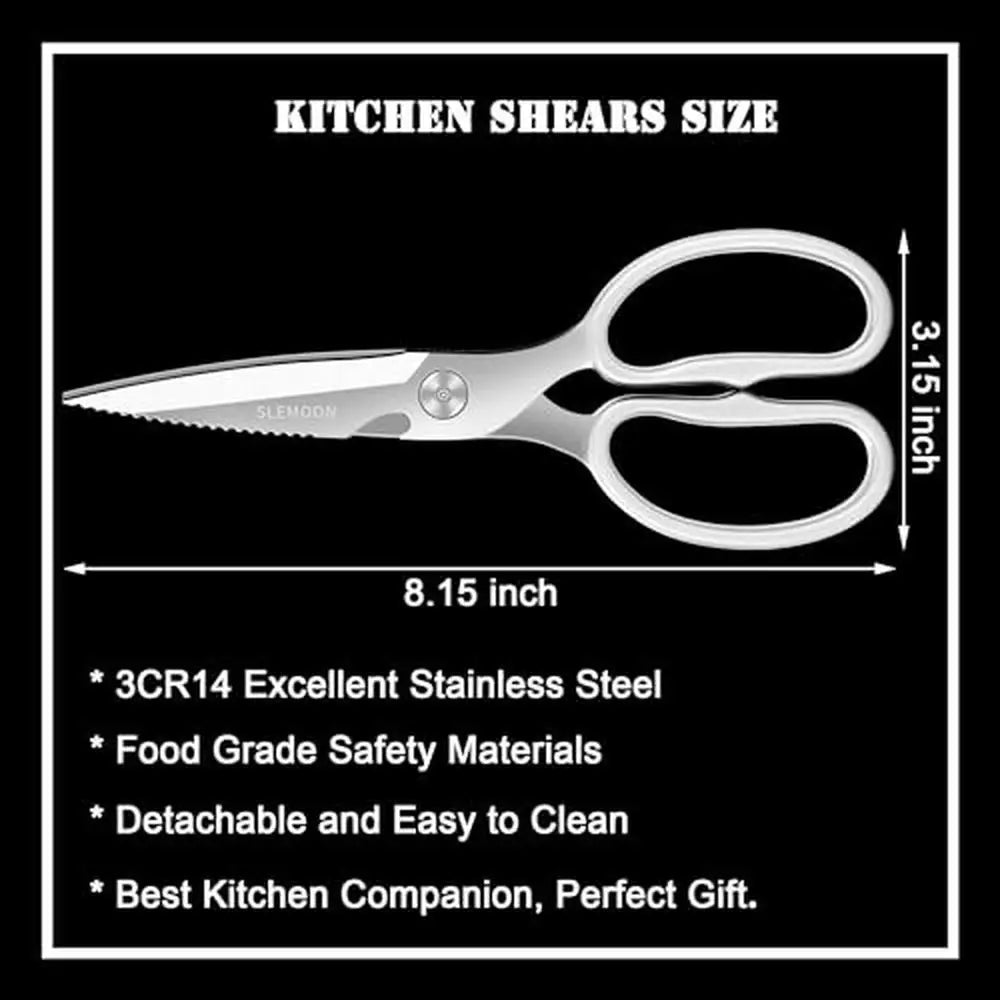 Heavy Duty Poultry Shears 3Cr14 Stainless Steel Sharp Blades Ergonomic Grip