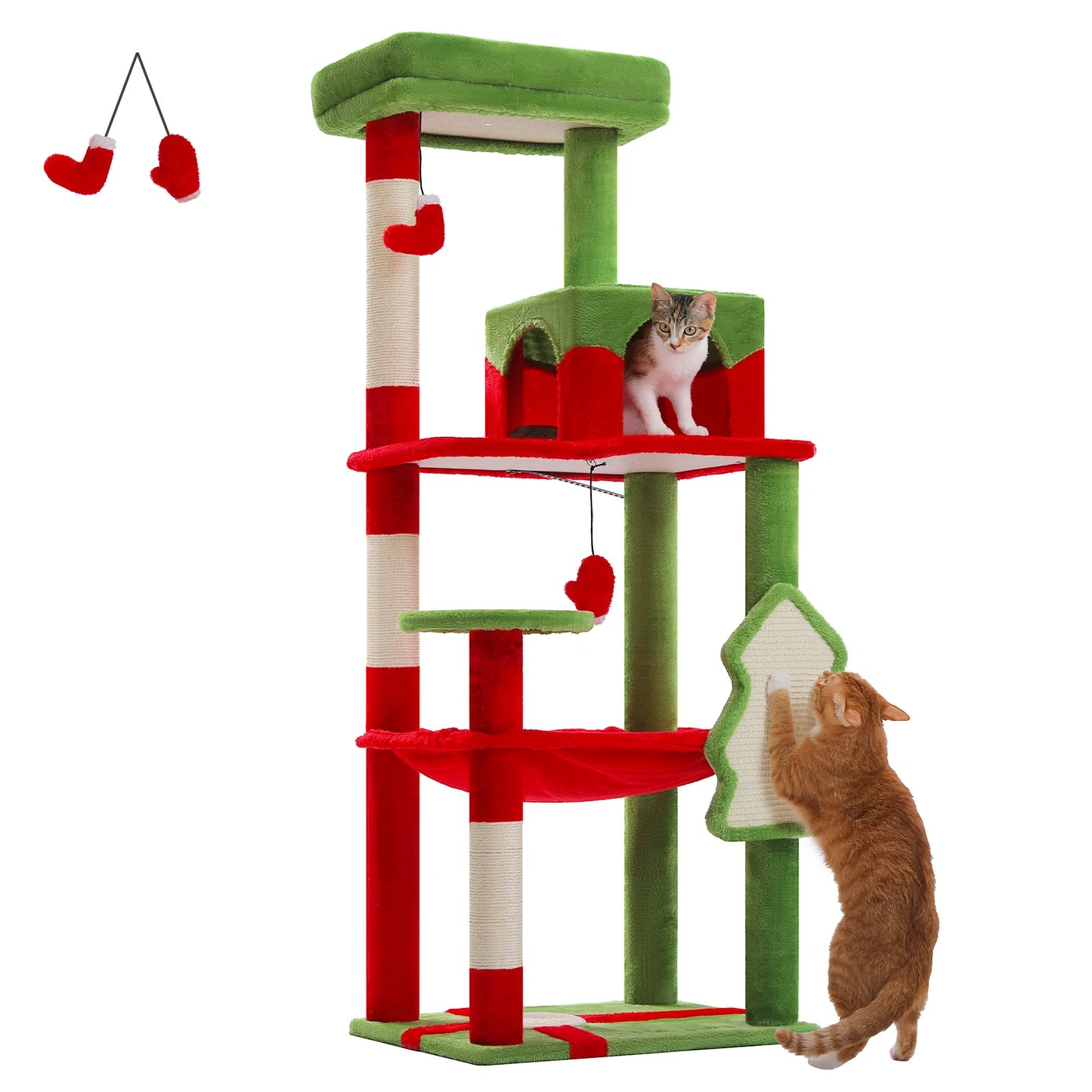 PAWZ Road 5 Level Cat Tree for Indoor Large Cats With Hammock and Sisal Posts