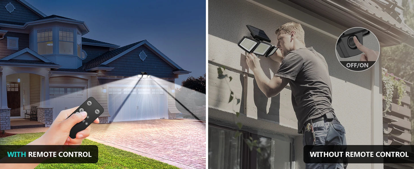 3 Pack Outdoor Solar Lights Motion Sensor Security Lights For Porch Garage Yard