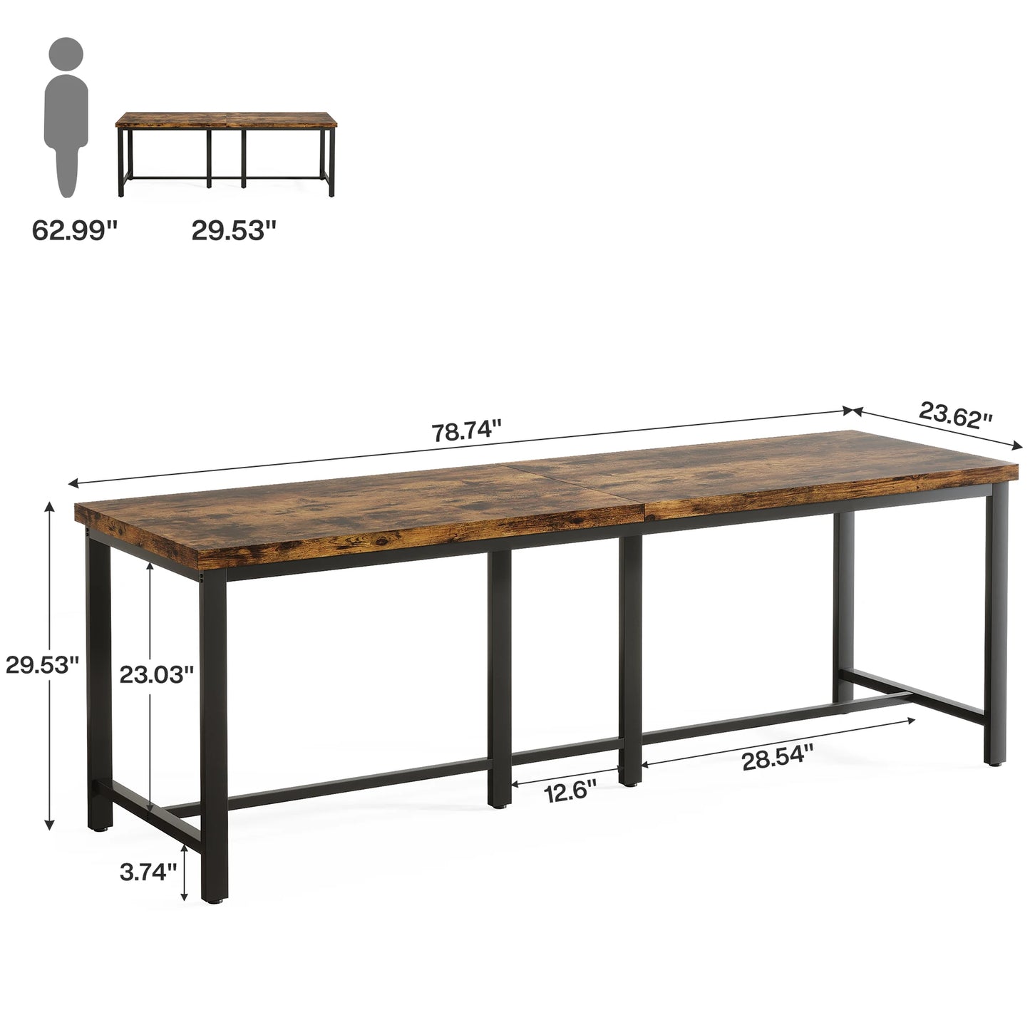Tribesigns 78.7 Inch Double Computer Desk for Home Office 2 Person