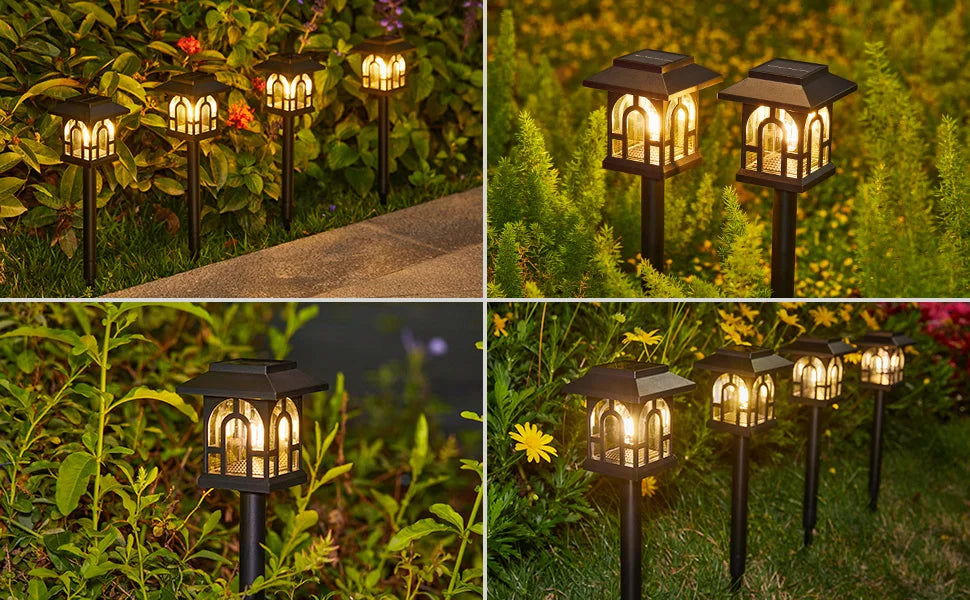 Six Or Ten Pack Solar Pathway Lights Outdoor Auto On Off Yard Walkway Lawn Patio