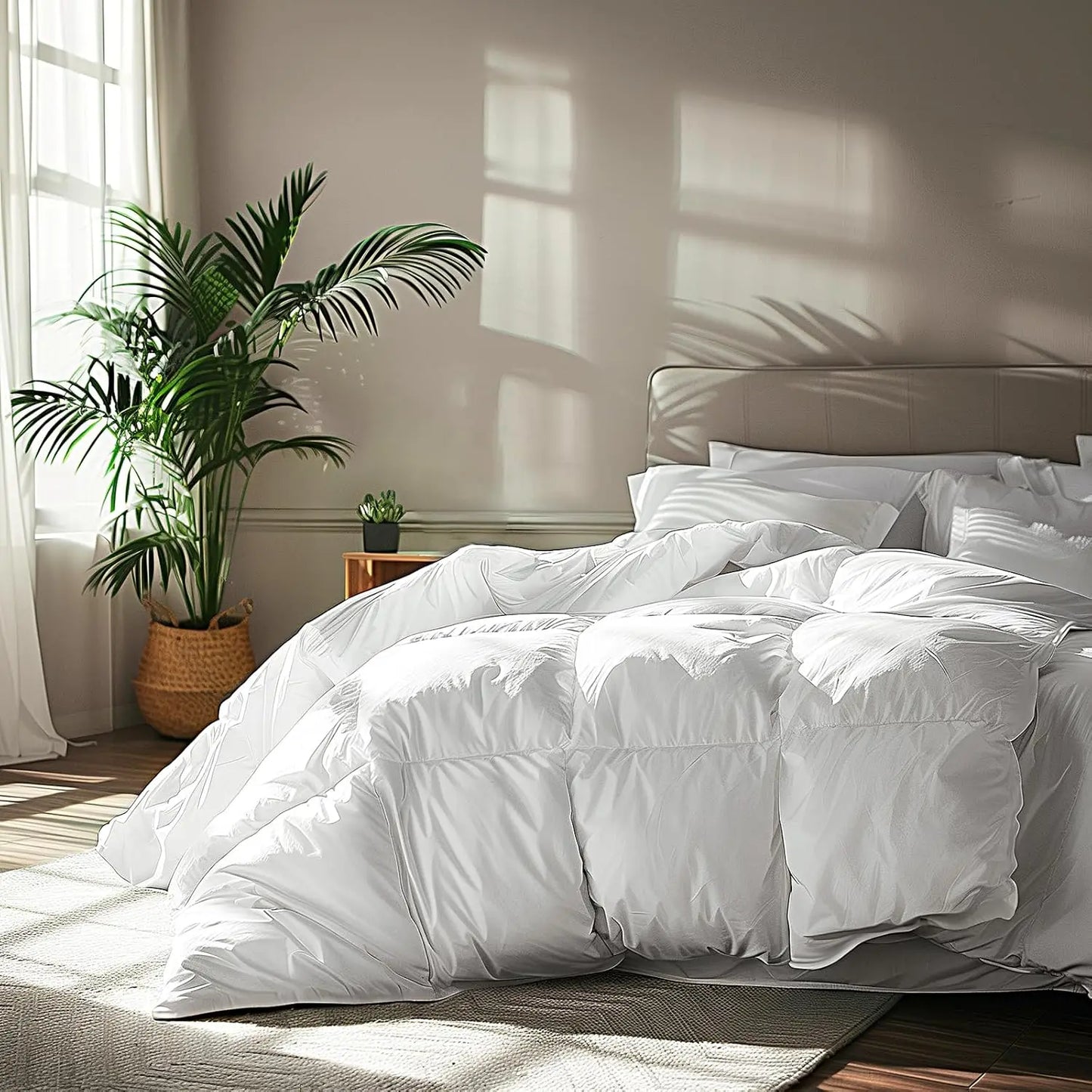 Luxury Goose Down Comforter Duvet Insert Cotton Blend All Season Bedding