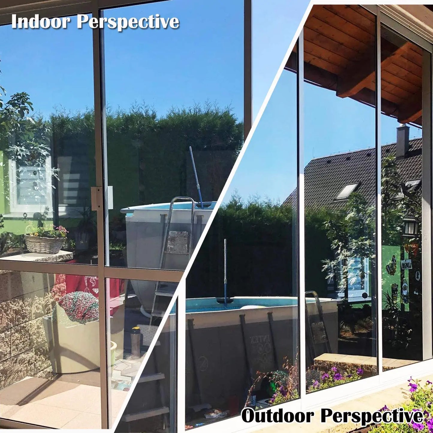 AFDB One Way Window Film Mirror Effect Tint For Home Office Heat Control