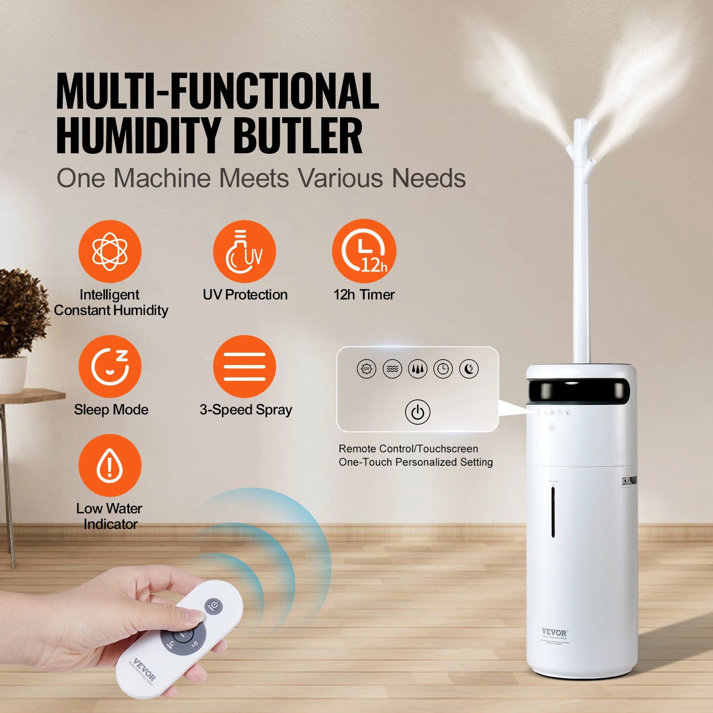 SucceBuy 16L Humidifier for Whole House Large Rooms with 12h Timer Auto Shutoff