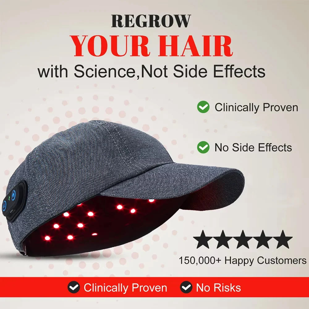 Infrared Hair Growth Cap 660nm And 850nm Red Light Therapy For Hair Loss