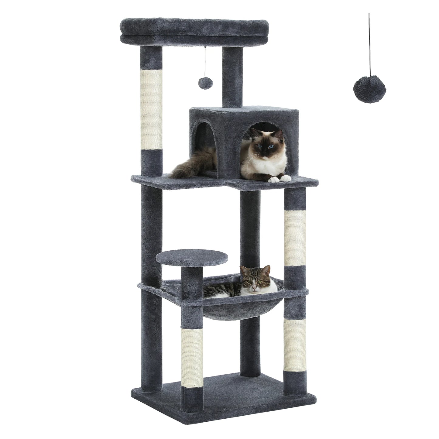 PAWZ Road 5 Level Cat Tree for Indoor Large Cats With Hammock and Sisal Posts