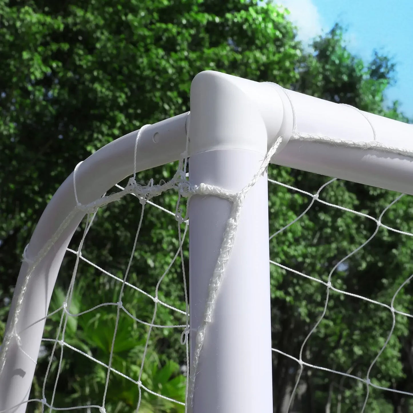 Portable 8x6ft Soccer Goal Set With Ground Stakes Net Included For Backyard Use