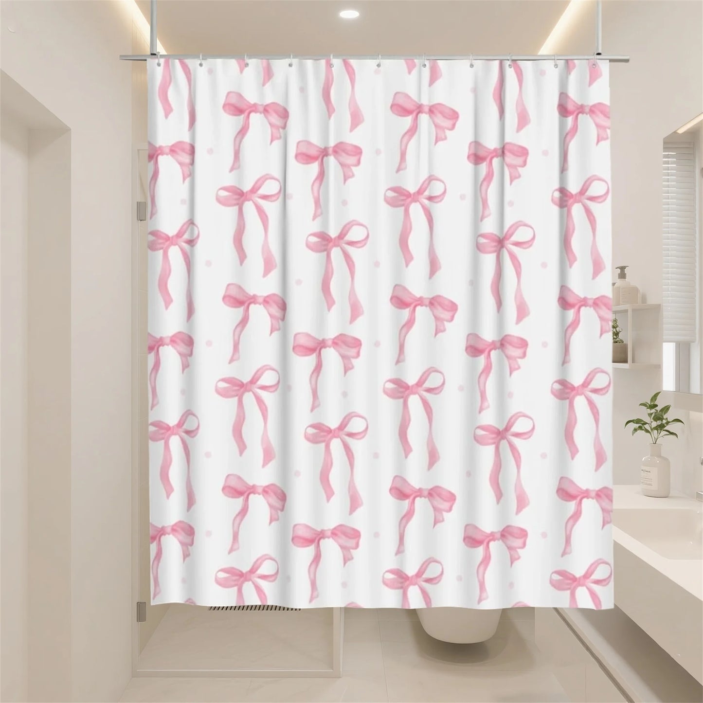 Water Repellent Shower Curtain With Reinforced Grommets For Mildew Protection
