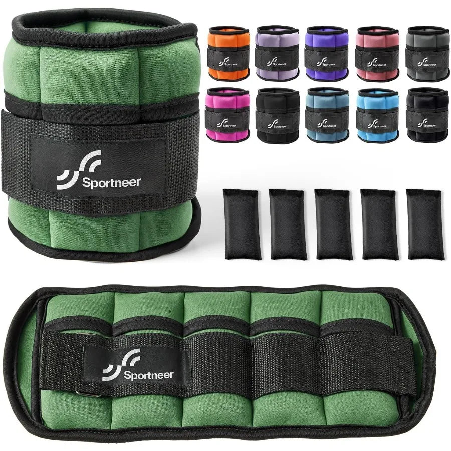 Adjustable Ankle Weights 1 Pair 2 4 6 8 10 Lbs Leg Weight Straps for Women Men Weighted Ankle Weights Set for Gym Fitness Worko