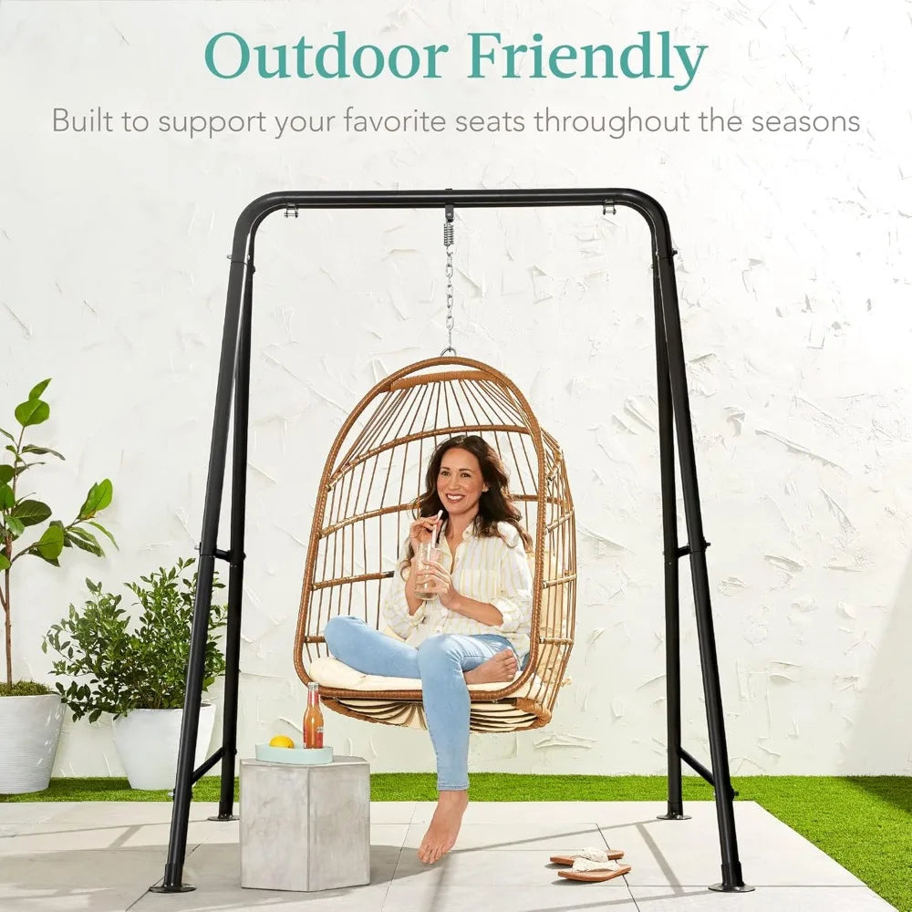 75 Inch Hammock Chair Stand Heavy Duty Indoor Outdoor Steel With Hardware
