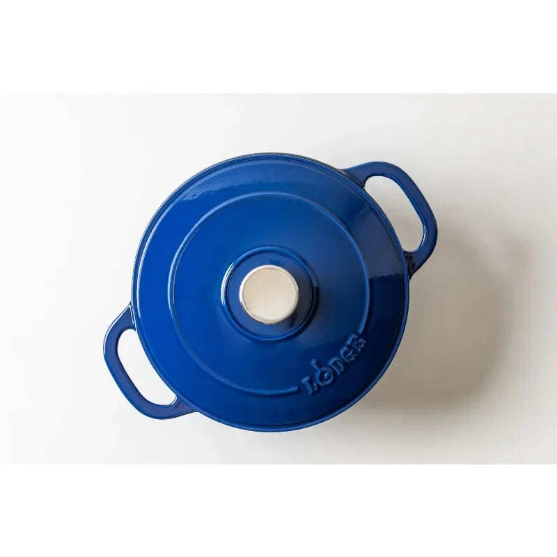 Lodge 5.5 Qt Red Enameled Cast Iron Dutch Oven Nonstick Cookware