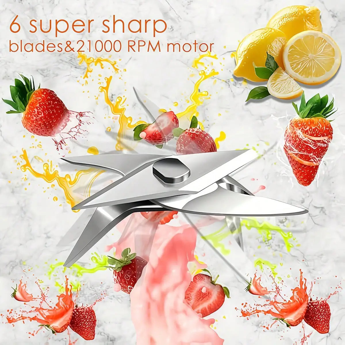 Powerful Portable Blender Juicer with Cup - Crush Fruits Veggies for Smoothies, Kitchen Gym Essential