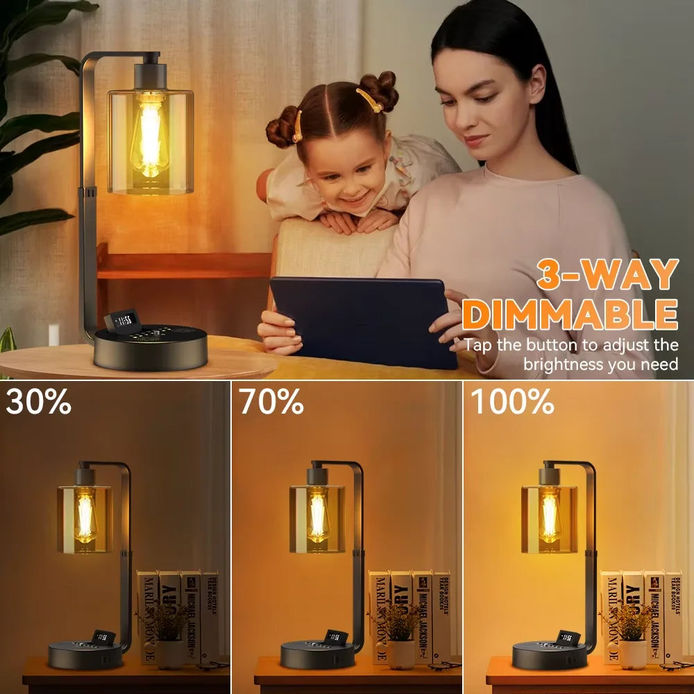 LED Bedside Lamp Dimmable Touch Night Light Rechargeable Desk Light