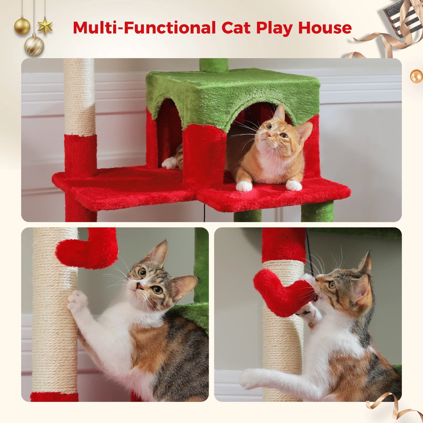 PAWZ Road 5 Level Cat Tree for Indoor Large Cats With Hammock and Sisal Posts