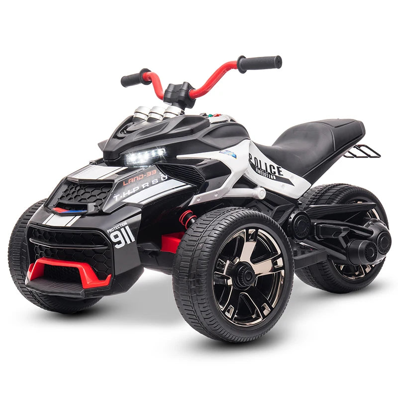 12V Kids ATV Ride On Three Wheel Electric Toy For 3 To 8 Years Lights Music