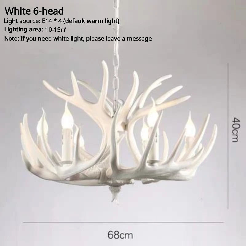 American Retro Restaurants Cafes Bars Artistic Creativity Deer Antlers with Lampshades Indoor Home Decoration Lights