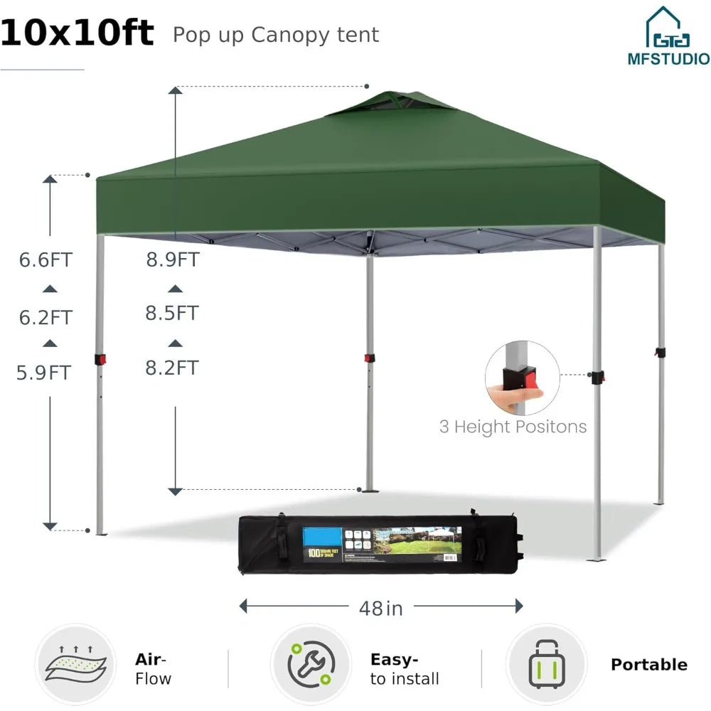 10x10 Pop Up Canopy Tent Waterproof Patio Shelter Sun Shade Screened Gazebo