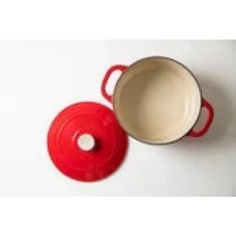 Lodge 5.5 Qt Red Enameled Cast Iron Dutch Oven Nonstick Cookware