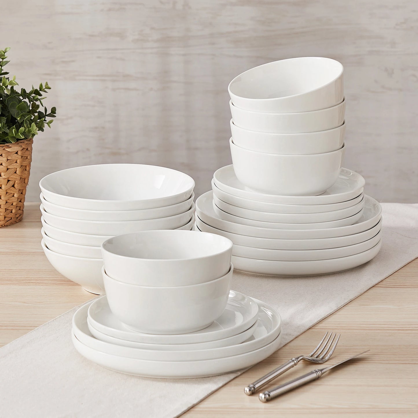 Malacasa 12 16 18 24 Piece Porcelain Dinnerware Set With Plates And Bowls