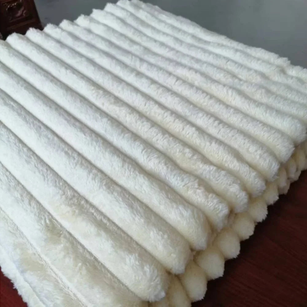 New Double Sided Warm Blanket Breathable Throw Solid Color Cotton