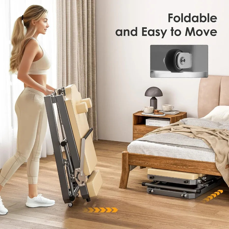 Foldable Pilates Reformer Machine with Springs Resistance for FullBody Home Workout Adjustable Fitness Equipment Suitable for A