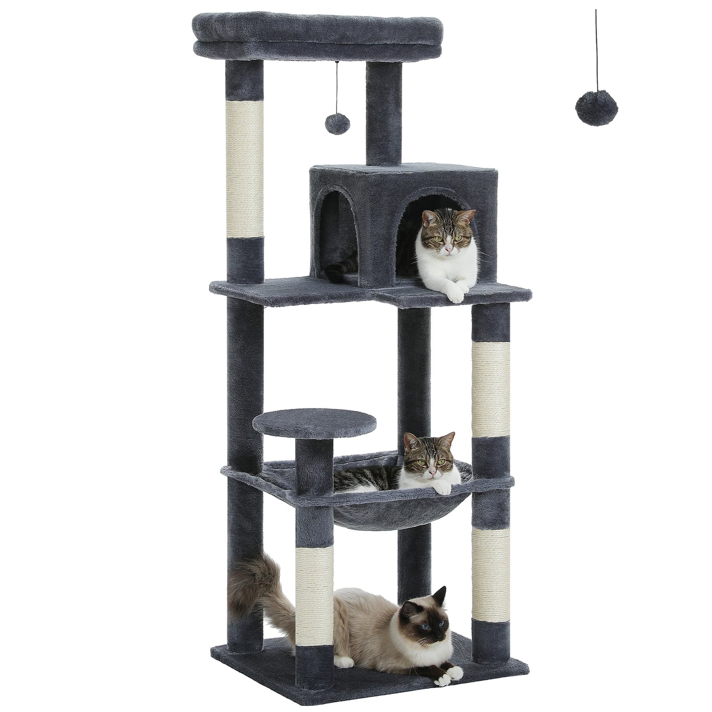 PAWZ Road 5 Level Cat Tree for Indoor Large Cats With Hammock and Sisal Posts