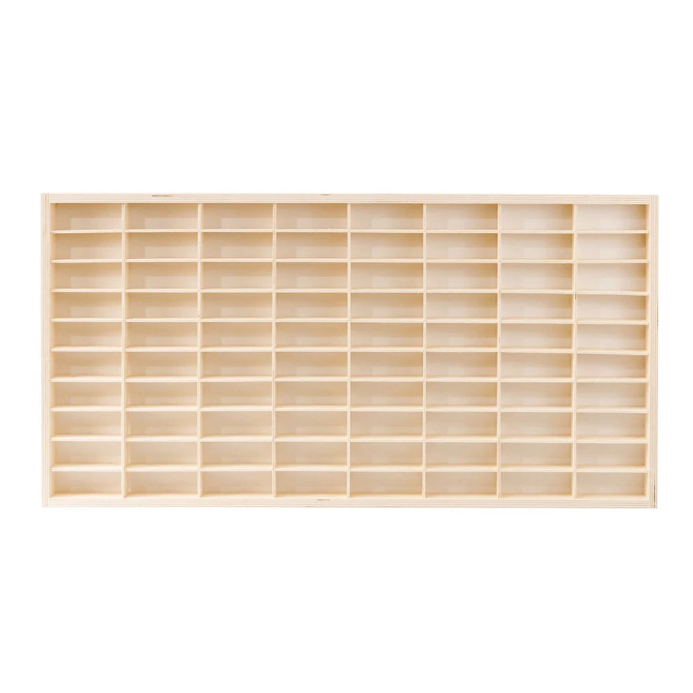 80 Grids Wood Display Shelf For Hot Wheels Diecast Cars One Sixty Fourth Scale