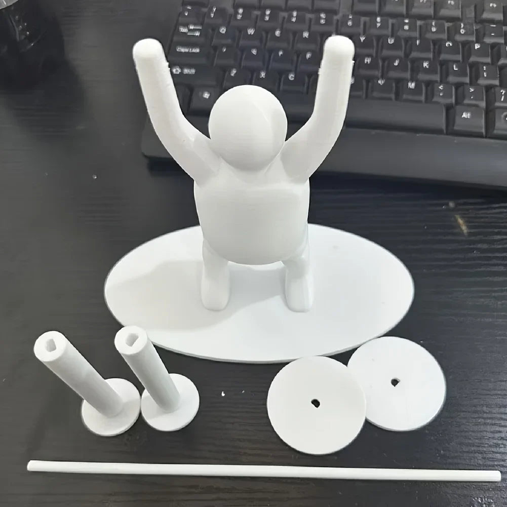 Funny Weightlifter Toilet Roll Holder Freestanding Over Tank 3D Printed Plastic