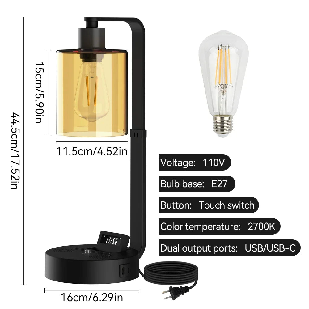 LED Bedside Lamp Dimmable Touch Night Light Rechargeable Desk Light